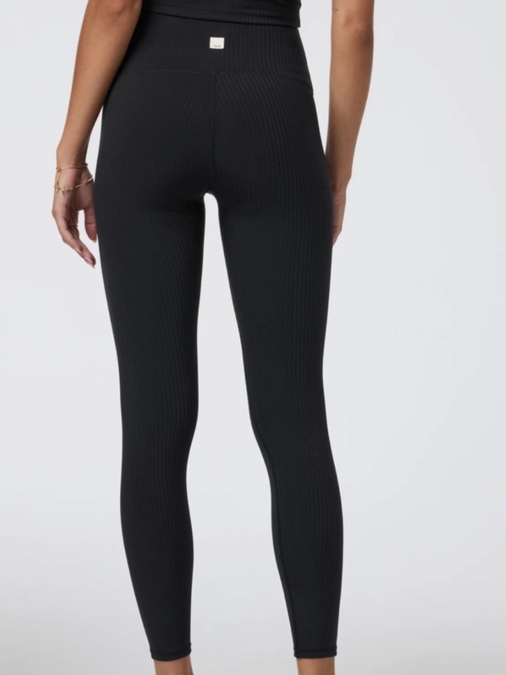 Vuori black high waisted leggings Ribbed waistband size small